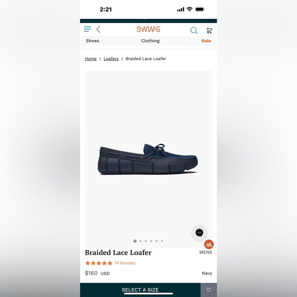 Swims Men's  Navy Penny Loafers. Sz7